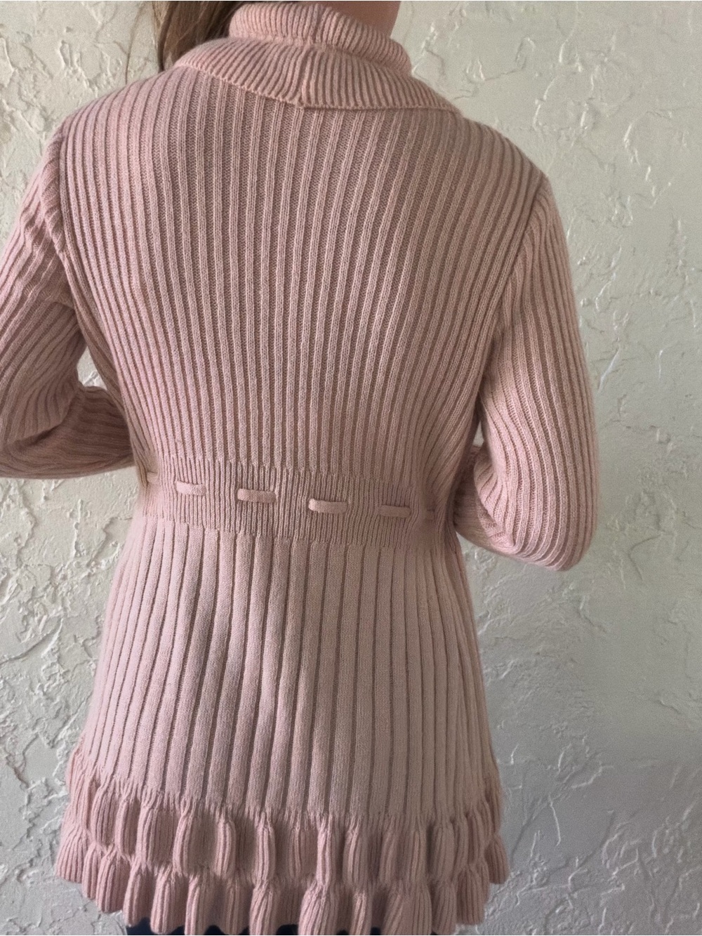 Cache Blush Pink Ruffle-Trim Open Cardigan - Picture 2 of 7